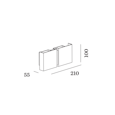CG Square 2P small wandlamp Wever & Ducre 
