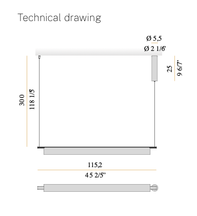 Ombra 115 cm hanglamp Panzeri