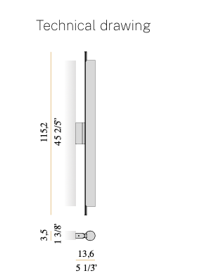 Ombra 115 cm wandlamp Panzeri
