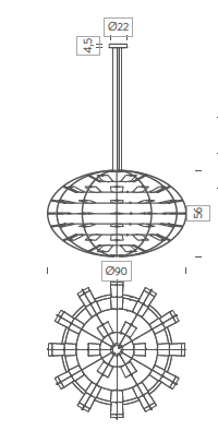 Chloris hanglamp Nemo Lighting 