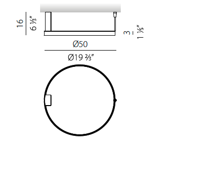 Zero Round 50 cm plafondlamp Panzeri 