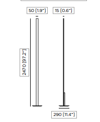 Fly Long 2470 FL vloerlamp Contardi