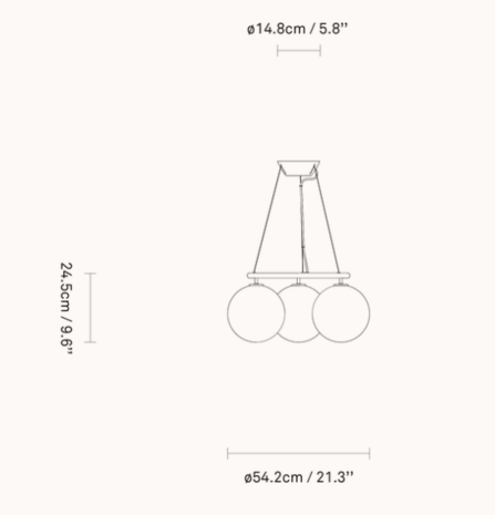Miira 3 Circular optic clear hanglamp Nuura 