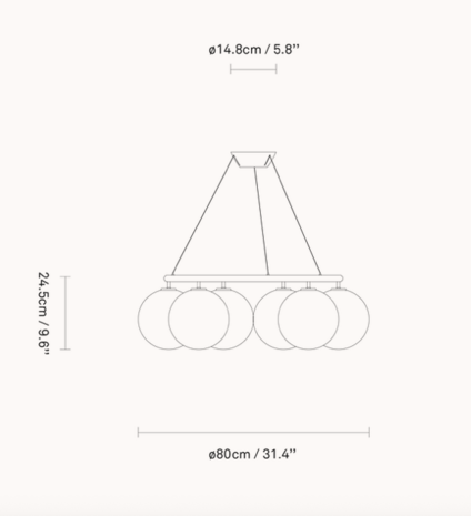 Miira 6 Circular optic clear hanglamp Nuura 
