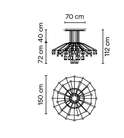 Wireflow Chandelier 0376 hanglamp Vibia 