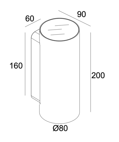 Nocta RD80 down up wandlamp outdoor Deltalight 