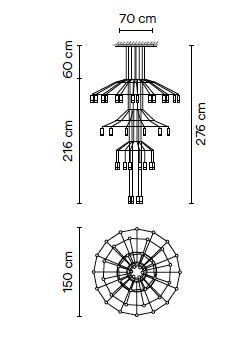 Wireflow Chandelier 0378 hanglamp Vibia 