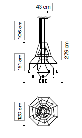 Wireflow Chandelier 0315 hanglamp Vibia 