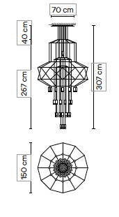 Wireflow Chandelier 0374 hanglamp Vibia 