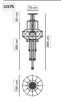 Wireflow Chandelier 0375 hanglamp Vibia 