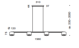 Reef suspension 4 hanglamp Serien Lighting 
