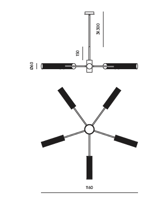 Ison C1298/5 hanglamp Aromas&nbsp;