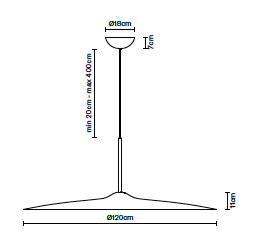 Acustica F58 &Oslash; 120&nbsp;cm hanglamp Fabbian 