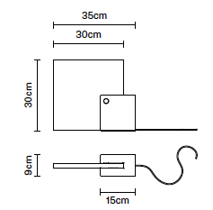 Plana square F71 tafellamp Fabbian