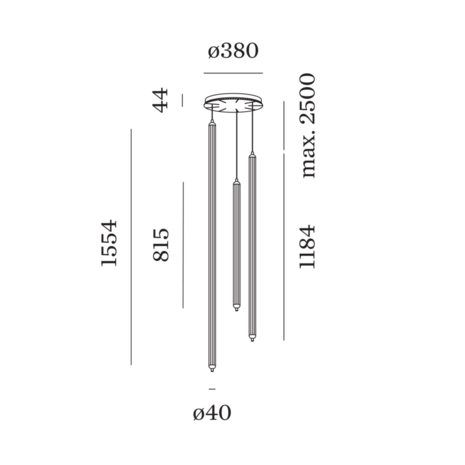 Flyra vertical 3.3 hanglamp Wever & Ducre 