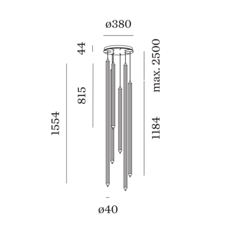 Flyra vertical 6.3 hanglamp Wever & Ducre 