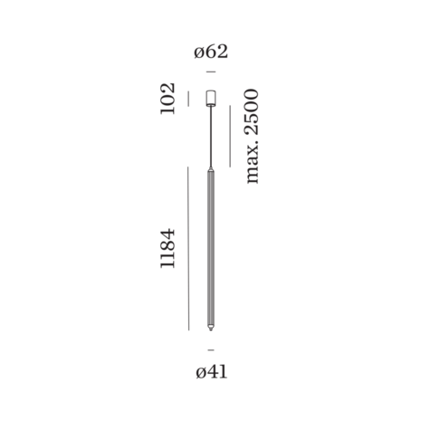 Flyra vertical 1.2 hanglamp Wever & Ducre 