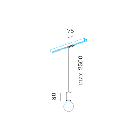 Ruvi 1.0 on track (1-fase) hanglamp Wever & Ducre 