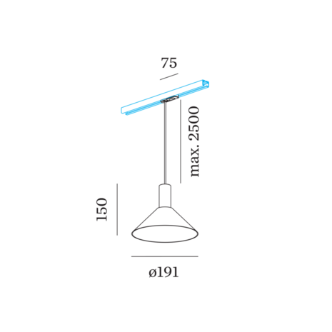 Odrey 1.7 on track (1-fase) gu10 hanglamp Wever & Ducre 