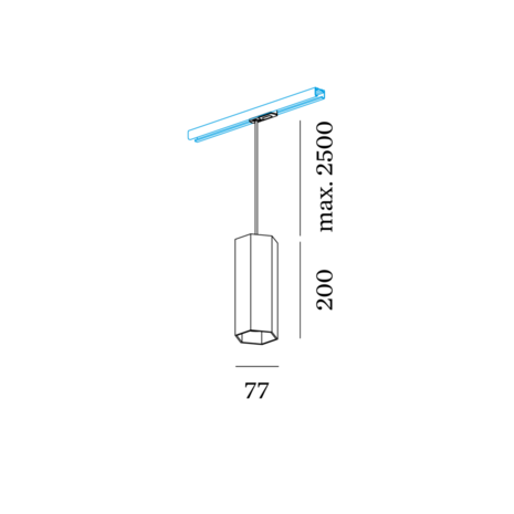Hexo 2.0 on track (1-fase) gu10 hanglamp Wever & Ducre 