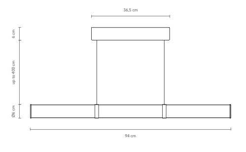 Pars horizontal hanglamp Anour