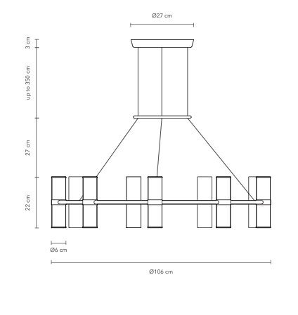 Pars chandelier hanglamp Anour