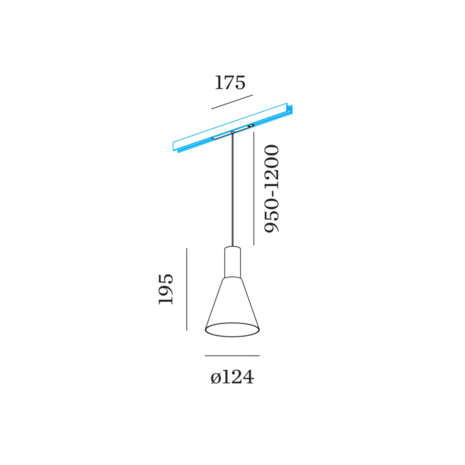 Odrey 1.4 led on strex rail hanglamp Wever & Ducre 