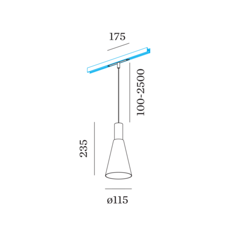 Odrey 1.5 led on strex rail hanglamp Wever & Ducre 