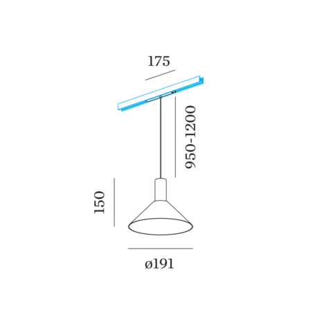 Odrey 1.6 led on strex rail hanglamp Wever & Ducre 