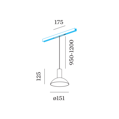 Odrey 1.7 led on strex rail hanglamp Wever & Ducre 