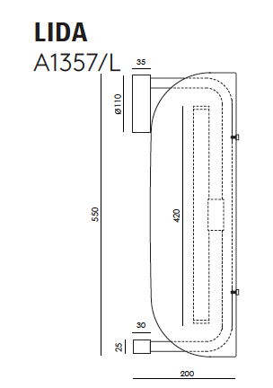 Lida L A1357/L wandlamp Aromas&nbsp;