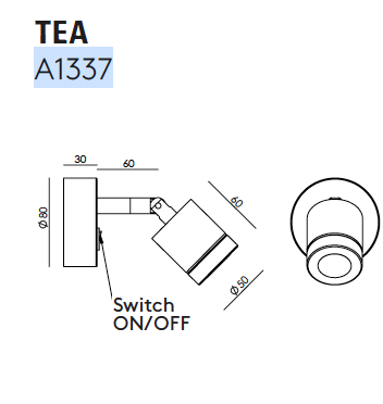 Tea A1337 wandlamp Aromas 