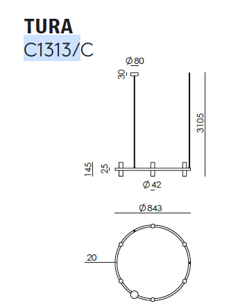 Tura C1313-C hanglamp Aromas 