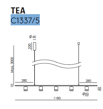 Tea&nbsp;C1337/5 hanglamp Aromas 