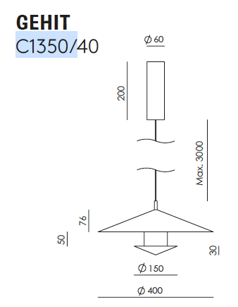 Gehit&nbsp;&Oslash; 40&nbsp;cm C1350/40 hanglamp Aromas 