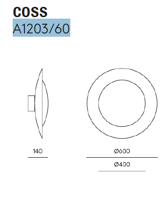 Coss &Oslash; 60&nbsp;cm A1203/60 wandlamp Aromas 