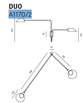 Duo A1170/2 wandlamp Aromas 