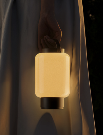 Qu opaal glas portable tafellamp IP44.de