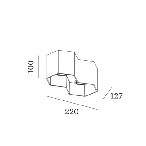 Hexo 2.0 gu10 opbouwspot Wever & Ducre 