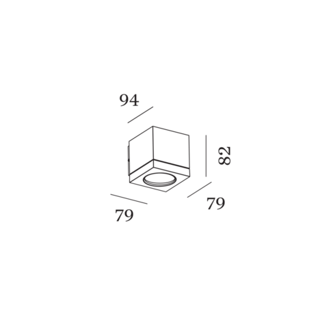 Tube carr&eacute; 1.0 led outdoor wandlamp Wever & Ducre 