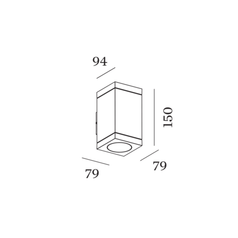 Tube carr&eacute; 2.0 led outdoor wandlamp Wever & Ducre 