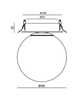 Ball T0320/10 semi recessed inbouwspot Aromas&nbsp;