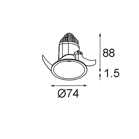 Modest Recessed 74 1x inbouwspot Modular