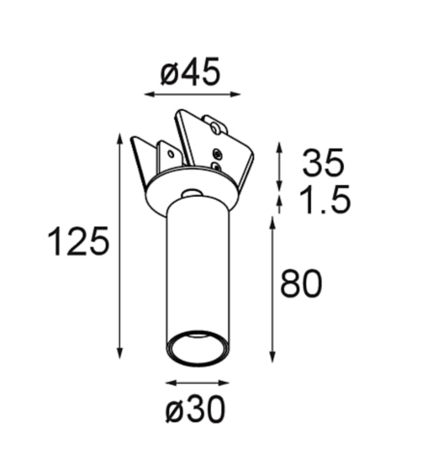 Nyto semi-recessed adjustable 30 1x inbouwspot Modular 