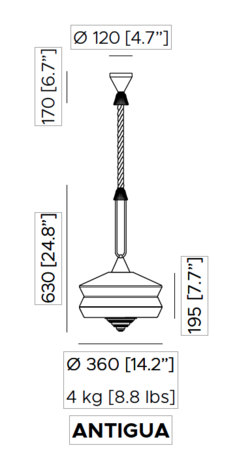 Calypso Antigua hanglamp Contardi