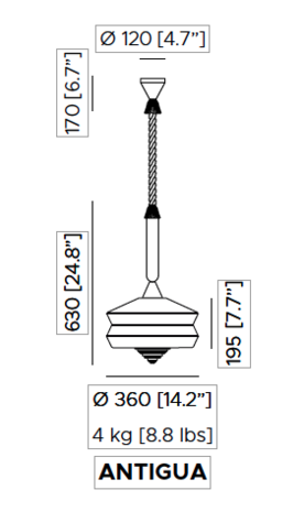 Calypso Antigua outdoor hanglamp Contardi