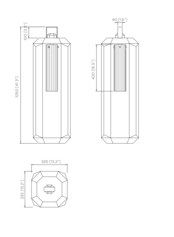 Cube wired large outdoor tafellamp Contardi