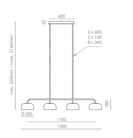 Ipon&nbsp;C1316/4 hanglamp Aromas