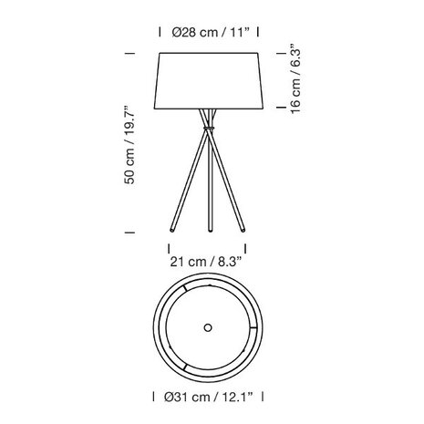 Tripode m3 tafellamp Santa & Cole 