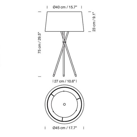 Tripode g6 tafellamp Santa & Cole 